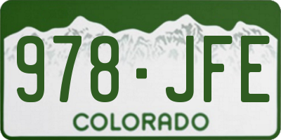 CO license plate 978JFE