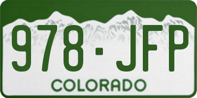 CO license plate 978JFP