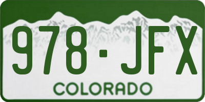 CO license plate 978JFX