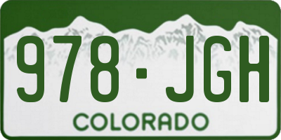 CO license plate 978JGH