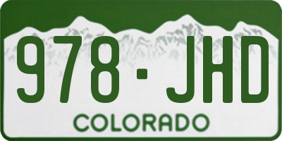 CO license plate 978JHD