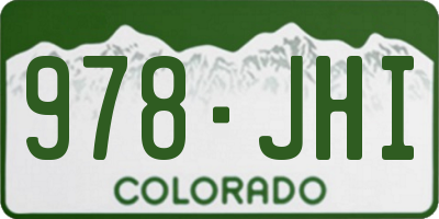 CO license plate 978JHI