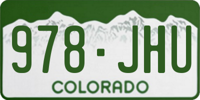 CO license plate 978JHU
