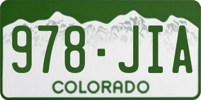 CO license plate 978JIA