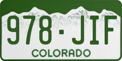 CO license plate 978JIF