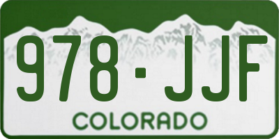CO license plate 978JJF