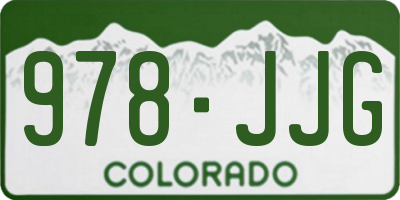 CO license plate 978JJG