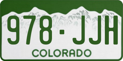 CO license plate 978JJH