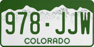 CO license plate 978JJW