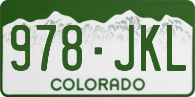 CO license plate 978JKL