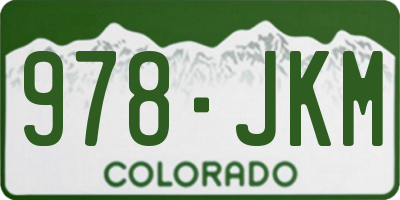 CO license plate 978JKM