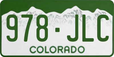 CO license plate 978JLC