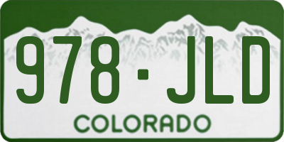 CO license plate 978JLD
