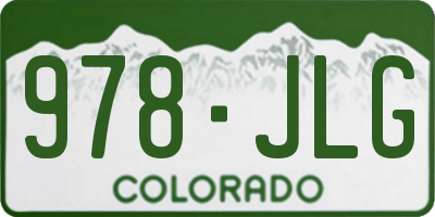 CO license plate 978JLG