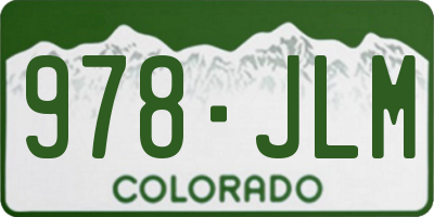 CO license plate 978JLM