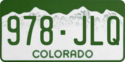 CO license plate 978JLQ