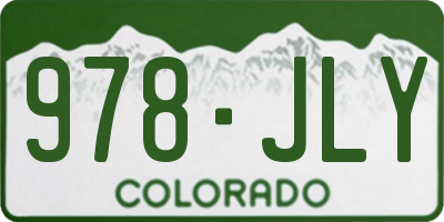 CO license plate 978JLY