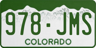 CO license plate 978JMS
