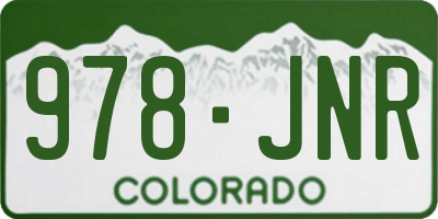 CO license plate 978JNR