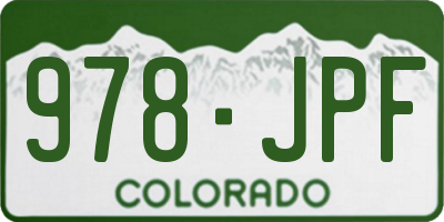 CO license plate 978JPF
