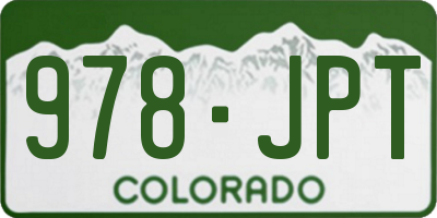 CO license plate 978JPT
