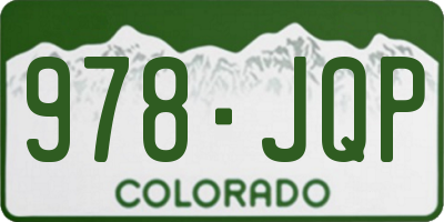 CO license plate 978JQP
