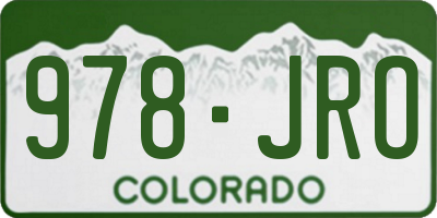 CO license plate 978JRO