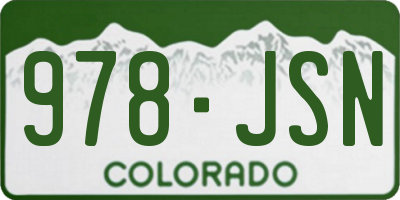 CO license plate 978JSN