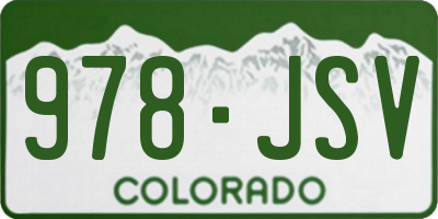 CO license plate 978JSV