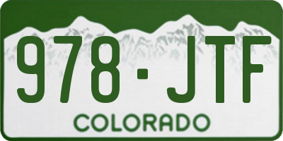 CO license plate 978JTF
