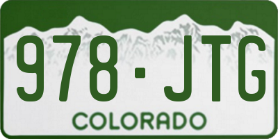 CO license plate 978JTG