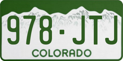 CO license plate 978JTJ
