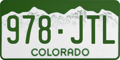 CO license plate 978JTL