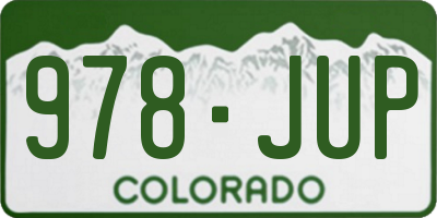 CO license plate 978JUP