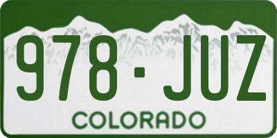 CO license plate 978JUZ
