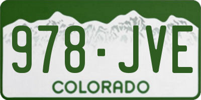 CO license plate 978JVE