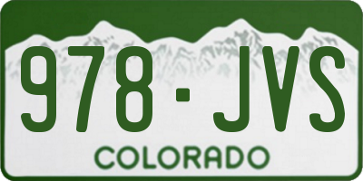 CO license plate 978JVS