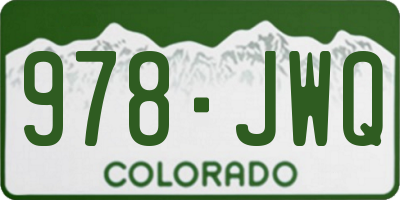 CO license plate 978JWQ