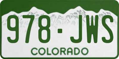 CO license plate 978JWS