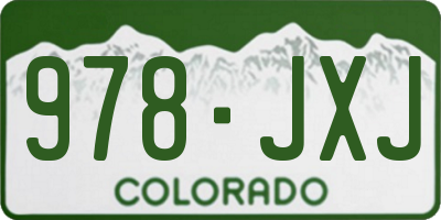 CO license plate 978JXJ