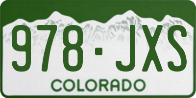 CO license plate 978JXS