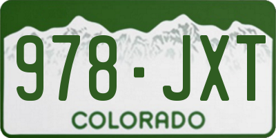CO license plate 978JXT