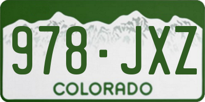 CO license plate 978JXZ
