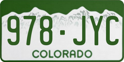 CO license plate 978JYC