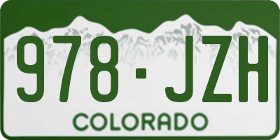 CO license plate 978JZH