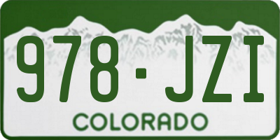CO license plate 978JZI