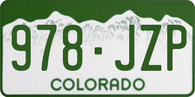 CO license plate 978JZP