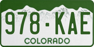 CO license plate 978KAE