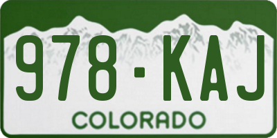 CO license plate 978KAJ