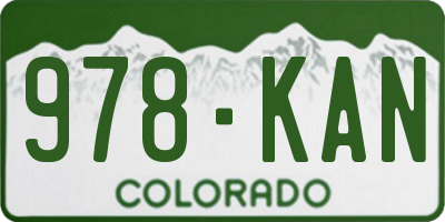 CO license plate 978KAN